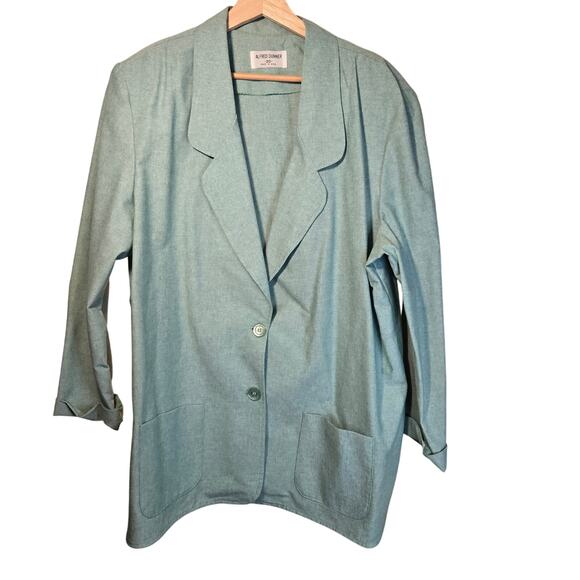 Alfred Dunner Seafoam Blazer, Size 20 – Lightweight Cotton Blend Jacket [0373] - Picture 1 of 8